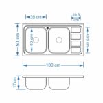 سینک نگین الماس 50*100 روکار کد SA09 - Image 3