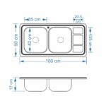 سینک نگین الماس 50*100 توکار کد SA10 - Image 3