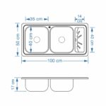 سینک نگین الماس 50*100 توکار کد SA11 - Image 3