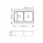 سینک نگین الماس 60*80 روکار کد SA20 - Image 3
