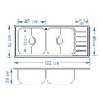 سینک نگین الماس 50*120 توکار کد SA108 - Image 3