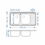 سینک نگین الماس 50*100 روکار کد SA28 - Image 3