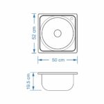 سینک نگین الماس 50*50 توکار کد SA51 - Image 3