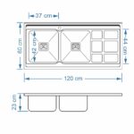 سینک نگین الماس 60*120 روکار فانتزی کد SA112 - Image 3
