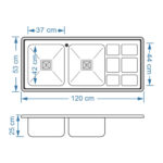 سینک نگین الماس 50*120 توکار فانتزی کد SA113 - Image 3